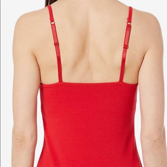Express | Red Adjustable Snap Crotch One Piece Camisole | Spaghetti Strap Shirt - Picture 7 of 7